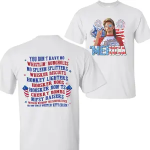 Joe Dirt Merica Fireworks Shirt, Party InThe USA 4th Of July Shirt, IndependenceDay Tee, 2 Sided Graphic Printed UnisexClassic Cotton T-shirts Womenswear Top,Menswear Top in all Sizes