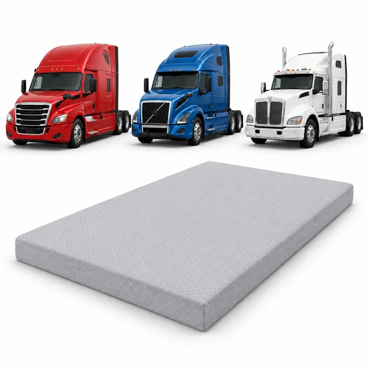 Semi Truck Mattress Topper, 36"/39"/42" x 80", 3.2" Dual-Layer Foam Upgrade Pad with Memory Foam & High-Density Support Foam, Durable Comfort, Zippered Removable & Washable Cover, Fits Freightliner, Volvo, Kenworth, Peterbilt & RVs/Campers