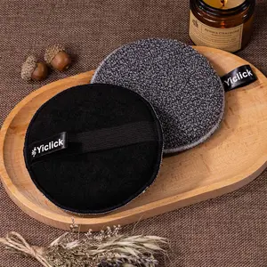 Yiclick Exfoliating Body Scrubber Exfoliator 2 Pack - Exfoliating Sponge, Shower Bath Sponge Loofah with Handle, Body Scrub Lufas Washcloth Net Brush for Women Men, Dead Skin Remover for Body