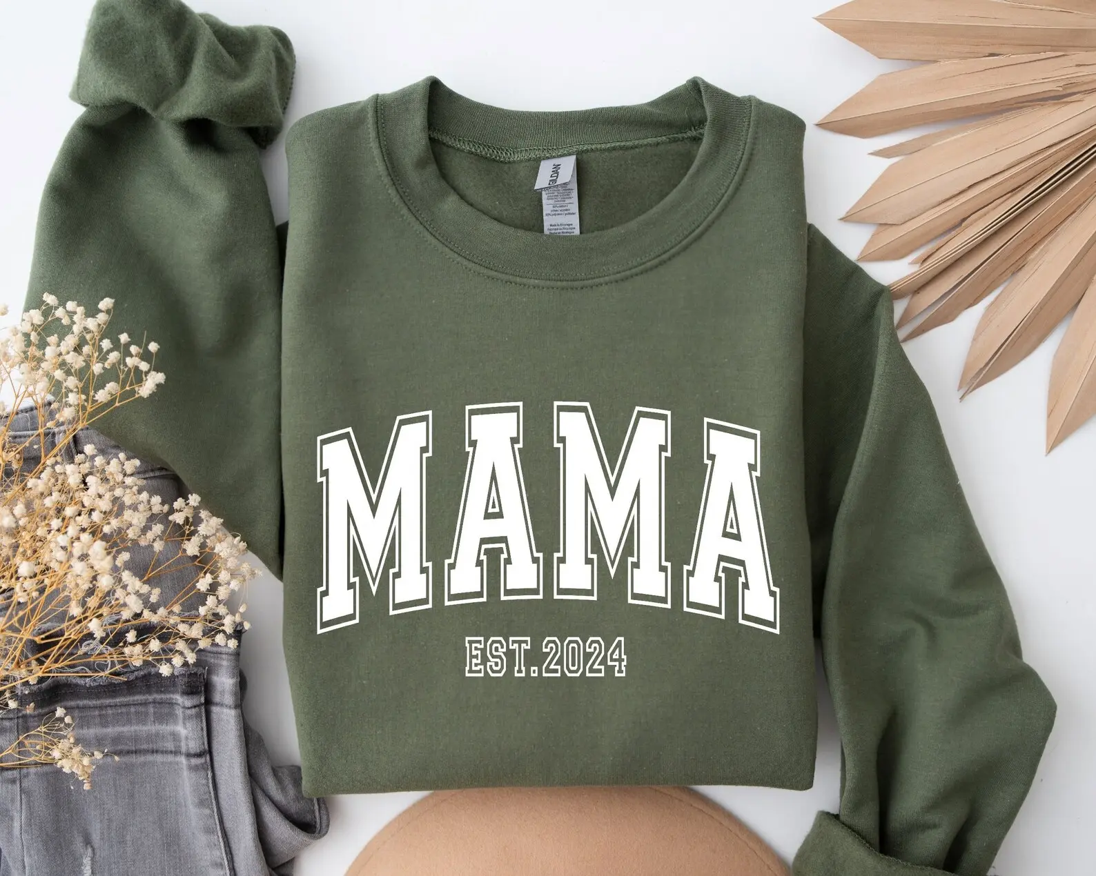 Custom Mama Est. Sweatshirt: Personalized Mom Gift Custom Mama Est. Sweatshirt: Personalized Mom Gift