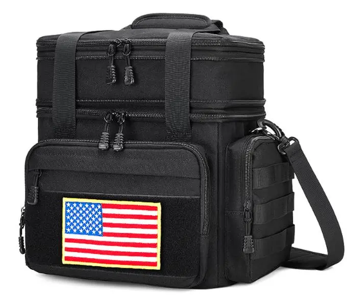 HSHRISH T09.Camouflage lunch bags Large Capacity Portable Leak-Proof Refrigerated Tote with Storage Bags for School College Kitchen American Flag Patch Insulated Lunchbox Cooler Insulated Travel Insulated Travel