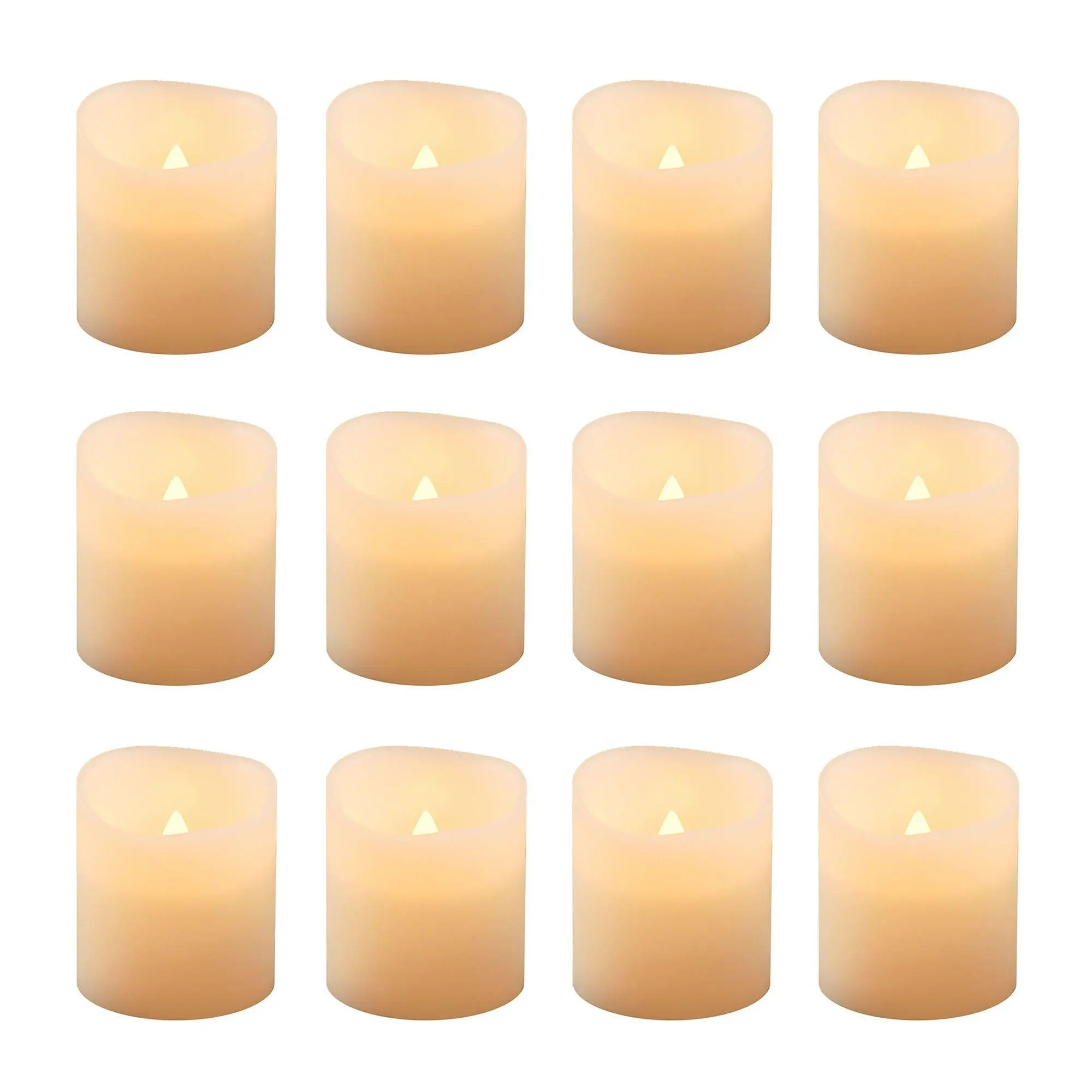 LumaBase 12 Amber Flameless Resin Votive Candles
