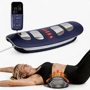 Low Frequency Lumbar Massager, Multifunctional Waist Stretching Back Traction Device, Waist Comfort Care, 8-Level Electrotherapy, 3-Level Vibration Massage and Thermal Therapy