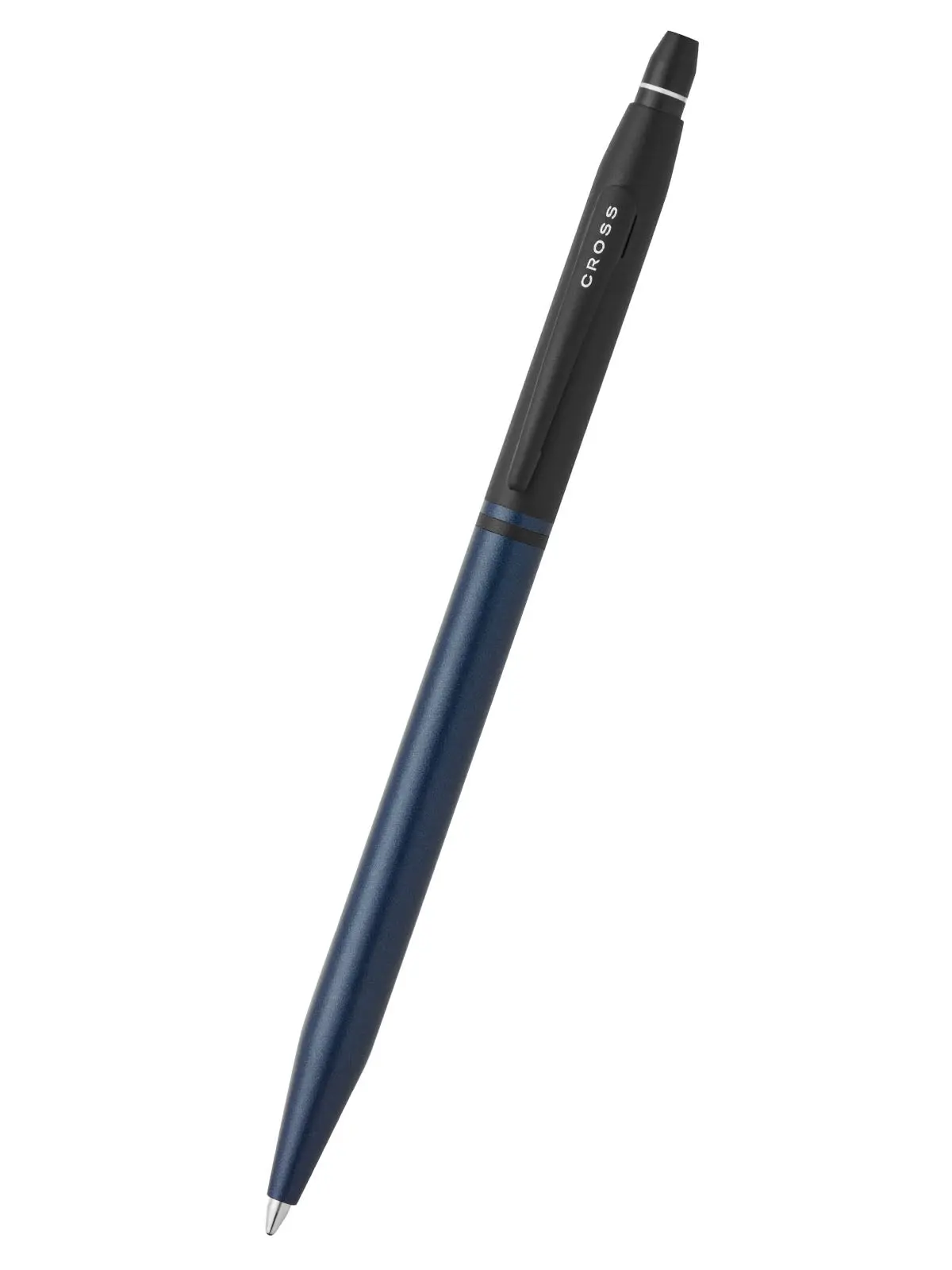 Click™ Mechanism Ballpoint Pen - Metallic Blue Tuxedo Satin Finish, Bold Black Center Ring, Sleek 2-Tone Design, Stylish Colors, Modern Design Update, Seamless Functionality, Cross Gift Box (Office Stationery Writing Tool for Everyday Practicality)