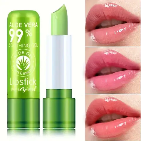 Aloe Vera Color Changing Lipstick Cosmetic Long Lasting Moisturizing Plant Thermostatic Berries Lip Glossy Hydrating Lipstick To Pink Magic Makeup