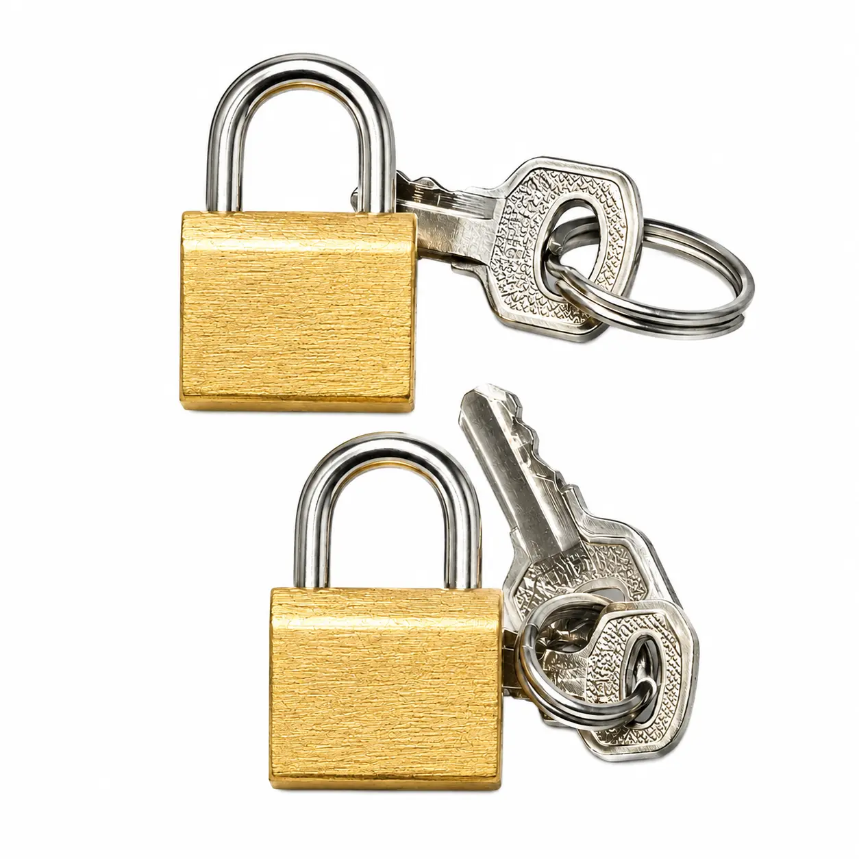 2-Pack Mini Brass Padlocks with 2 Keys – 3/4" x 3/4" Compact Keyed Locks for Toolboxes, Storage Boxes, Lockers, Cases & Small Security Applications