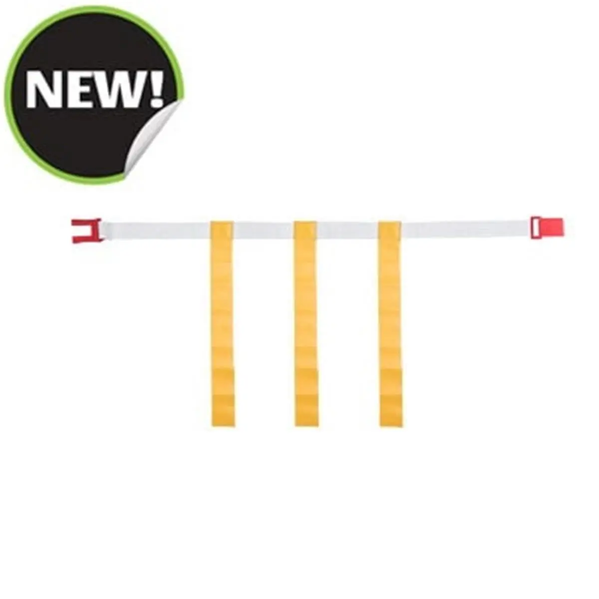 CHAMPION Magnetic Flag Football Belt Set - 3 Flags, Lightweight Molded Plastic, Easy-Release Buckle, Rounded Design, Medium Size (One Size Compatible), White-Yellow, for Tackle-Free Games