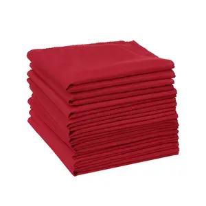 REGALWOVEN 12 Pack Polyester Cloth Napkins, Great Napkins for Parties Weddings Restaurant Cocktails Banquet 12x12 Inch Red