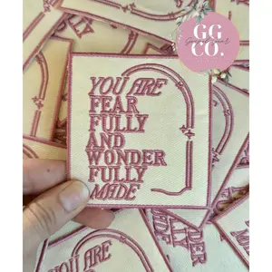 Fearfully And Wonderfully Made Patch, Christian Hat Patch, Embroidered Patch, Trucker Hat Patch, Iron On, Trendy Hat Patch, Jesus Patch.