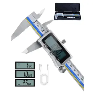 Digital Caliper with USB-C , 6" Stainless Steel Digital Caliper Measuring Tool, 4-in-1 Calipers with Large LCD Screen, Micrometer with MM/in/F Conversion for DIY/Household/-printing