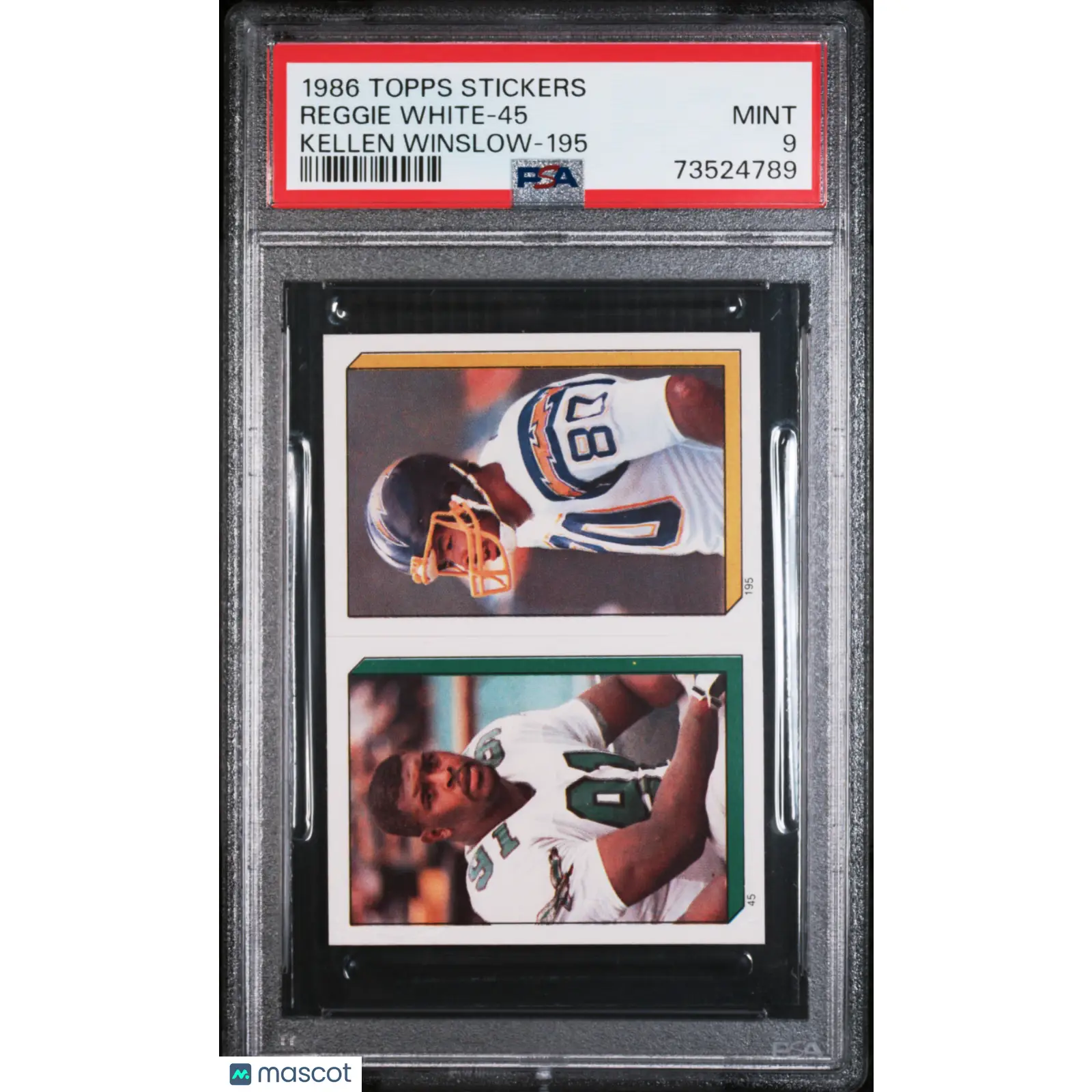 Reggie White-45 PSA 1986 Topps Stickers Football 9 73524789