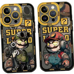 Ink painting mechanical water pipe warrior soft case for iphone 15 Pro Max/15 Pro/15 Plus