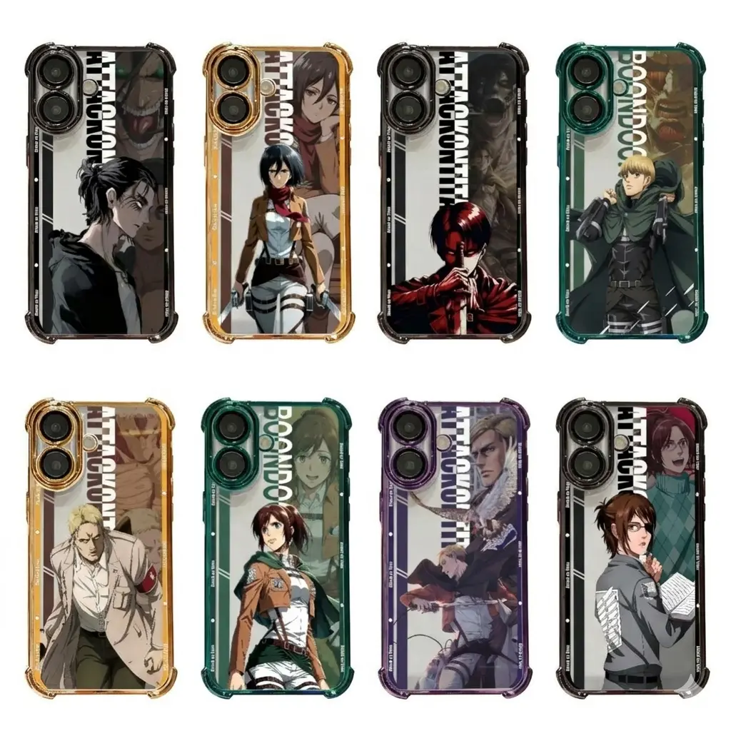 AOT Survey Corps Shingeki No Kyojin Anime Metallic TPU Case for iPhone Series - Multi-Size Wireless Charging Compatible Corner Protector Bumper for iPhone 17 Pro Max,16,15,14,13,12,11, For Iphone 12