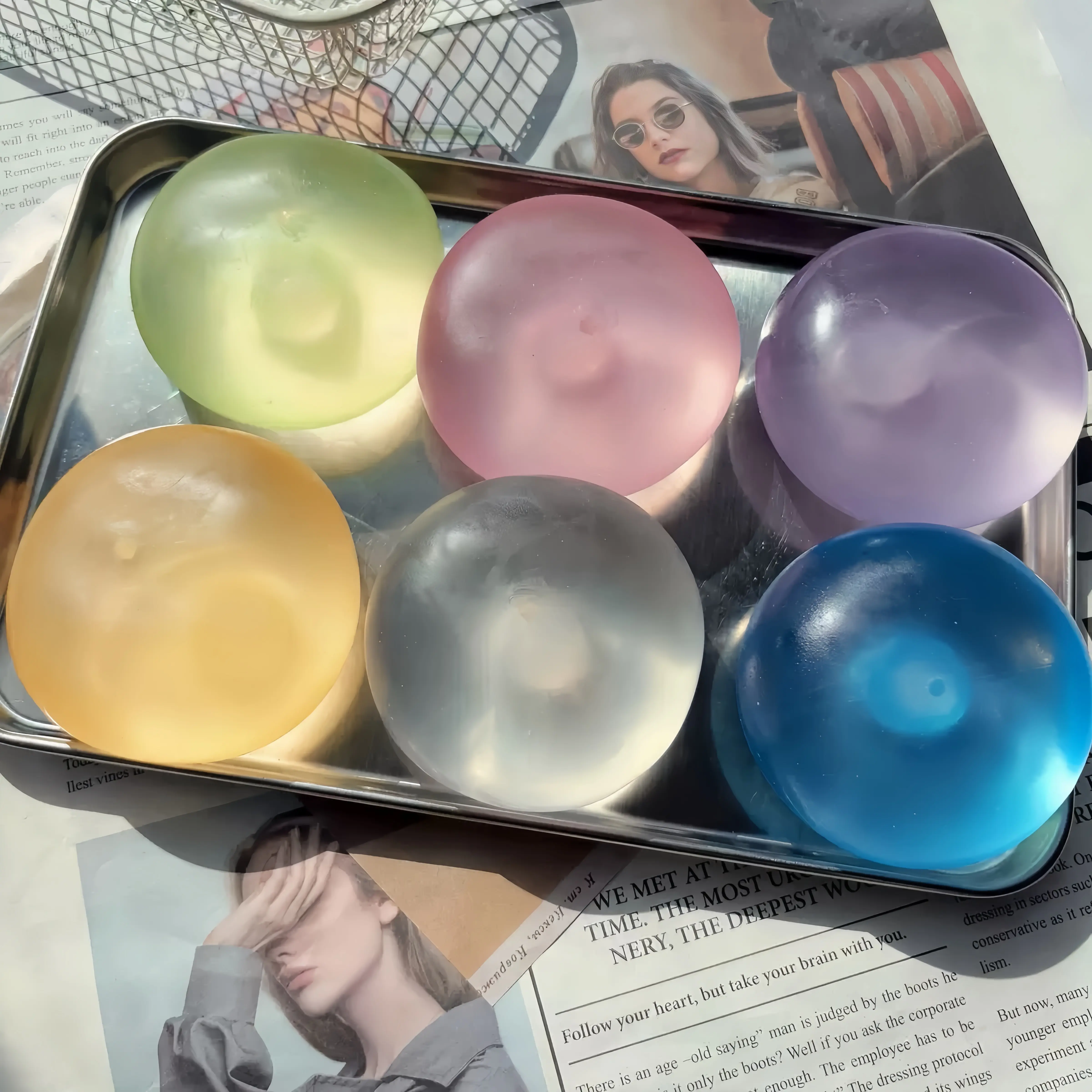 1Pcs/3Pcs 6cm Coconut Oil Squishies Set - Decompression Squeeze Sensory Squish Ball, Stress Relief Gadget, No Rebound, Super Soft Texture, Reusable ADHD Desk Ornament, ASMR Fidget Toy for Kids Adults Sensory Squishies Stretchy Squeeze Balls, Fidget Toys