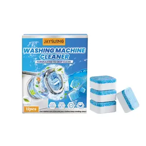 Jaysuing Washing Machine Cleaning Plate 12-Piece Set for Drum & Impeller Deep Clean Fast Household Essential Laundry Cleaner with Soda Lemon Extract Enzyme
