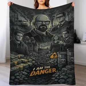 Soft Breaking Bad Collage Blanket, Cozy & Iconic TV Series Fan Merch Fleece Throw for Bed Sofa Couch Bedroom Living Room Travel Camping, All Seasons Home Decor Blanket for Fans Perfect Gifts