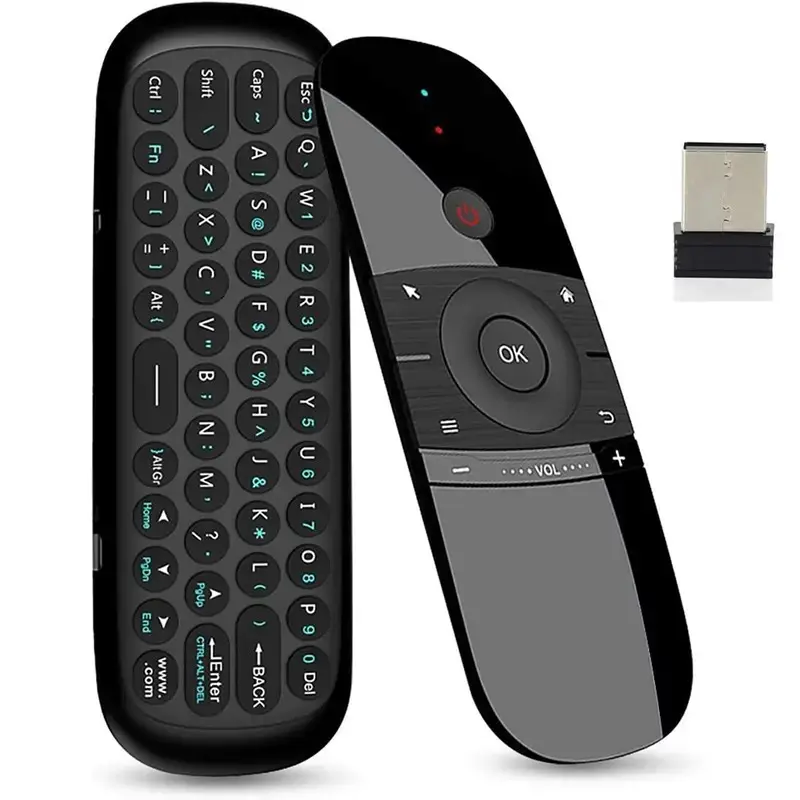 W1 Air Mouse Remote Control Keyboard, Universal Wireless Remote, IR RF TV Controller for Android TV Box PC Projector Htpc All-In-One, Essential Media Device Accessory