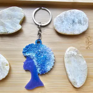 Unique Afro Queen Keychain with Resilient Material