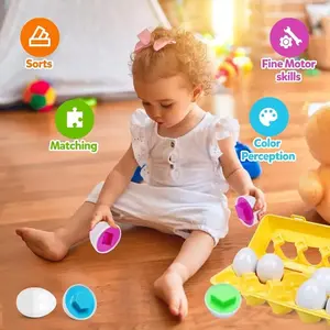 Shape Sorter Toy, 1 Box Colorful Egg Shaped Puzzle Toy, Early Education Shape Sorter Toy, Montessori Educational Toy for Kids