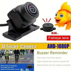 170 Degree Fish Eye Car Camera, Ahd 1080P Dual Mode, Front View Night Vision Waterproof, Universal Fit for All Vehicle Models
