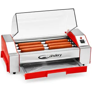The Candery 6 Hot Dog Roller Grill