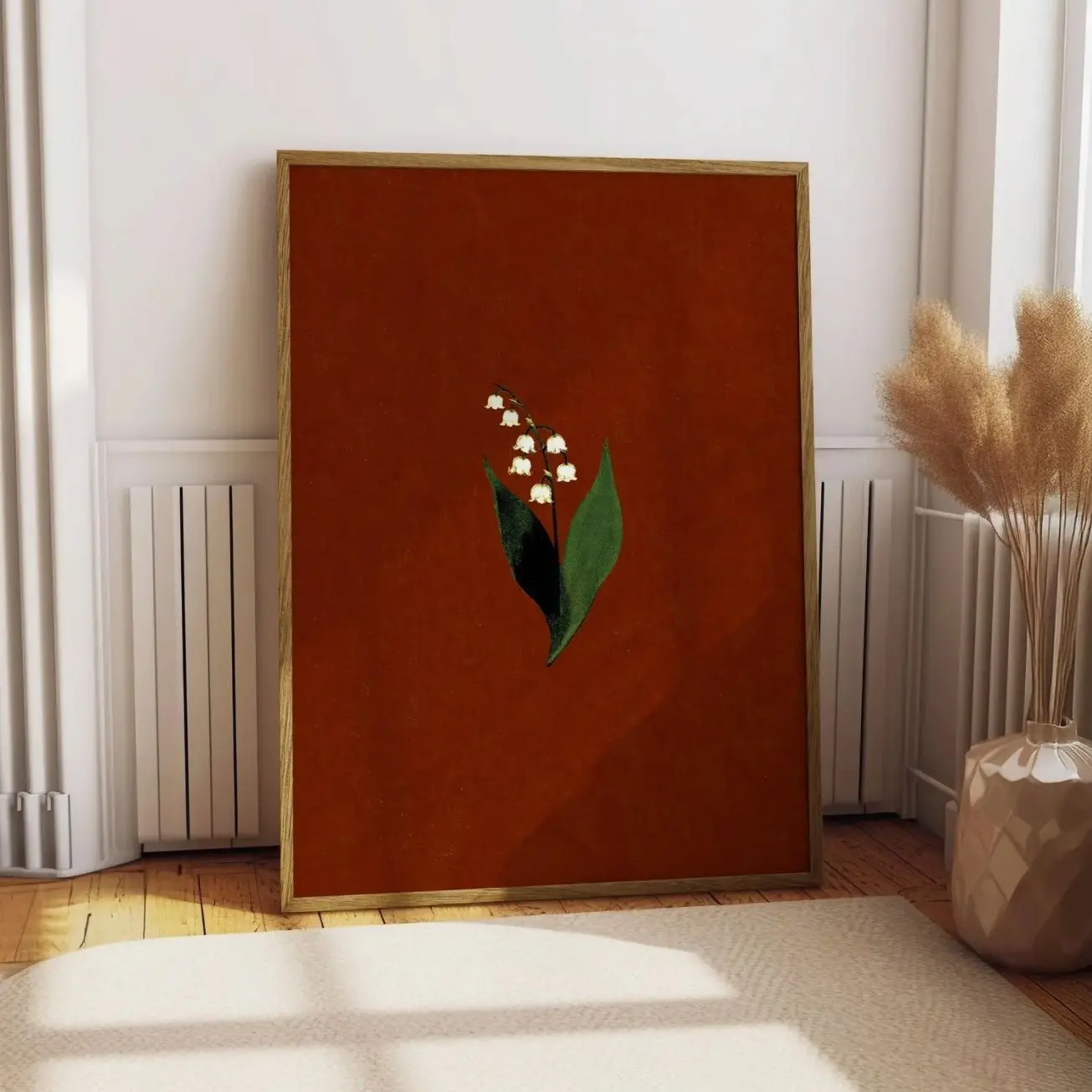 Lily of the Valley Wall Art, Dark Academia Botanical Poster, Gothic Red Floral Print, Moody Vintage Cottagecore Decor | Framless Poster 3