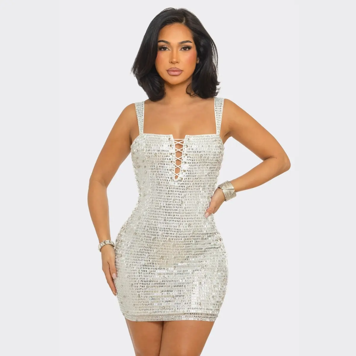 Midnight Temptress Black Lace-Up Sequin Mini Dress | Sexy Bodycon Night Out  Dress - TikTok Shop