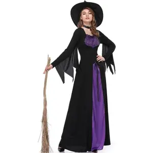 S-XXL Halloween, Witch Costume, Purple Vampire Witch Costume, Women's Masquerade Performance Uniform Dress