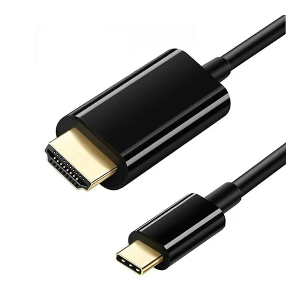 USB C to 4K HDMI Cable Video Converter Adapter 6Ft Type C to HDMI 4K Cord Black High-Resolution Display for Home Office Travel