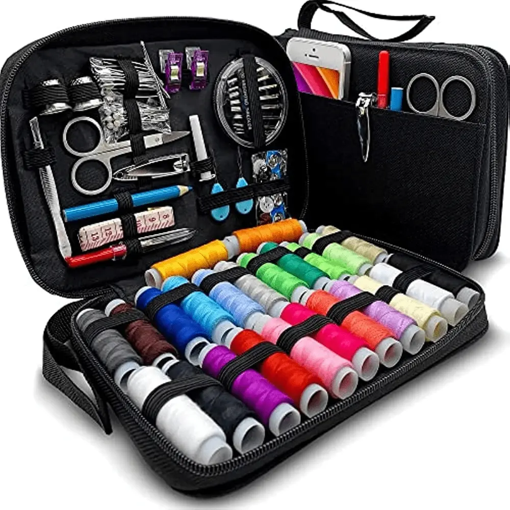 94pcs Sewing Kit – Comprehensive Sewing Supplies and Accessories Set with 24 Color Threads, Needles, Scissors, Buttons, Measuring Tape, Seam Ripper, and More – Perfect for Small Repairs, Emergency Fixes, Tailoring, DIY Crafts