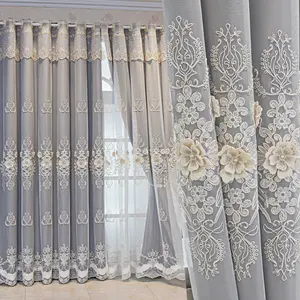 Luxury European Style Blackout Curtains, Minimalist Bedroom Drapes, Full Light Blocking Sun Protection UV Resistant Fabric