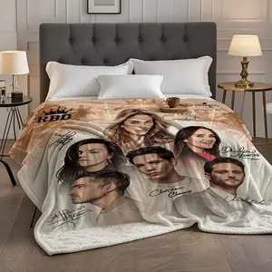 RBD Band Members Photo Flannel Blanket - Soft Warm Throw with RBD Logo & Member Portraits - All-Season Couch, Bed, Travel, Office Decor - Perfect Gift for Christmas, Thanksgiving, Birthdays - Ideal for RBD Fans & Music Lovers, Bed Cover, Contemporary Desi