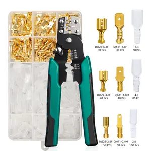 480pcs 2.8mm 4.8mm 6.3mm plug spring female male spade cold crimp terminals connector car speaker electrical wire connectors set Crimping pliers
