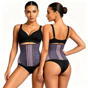 Women's Waist Trainer Corset, Breathable Latex Body Shaper with 4 Rows Hooks, Tummy Control Hourglass Waist Cincher for Workout, Postpartum Recovery, Weight Loss & Daily Wear