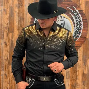 Men Wester  shirt black