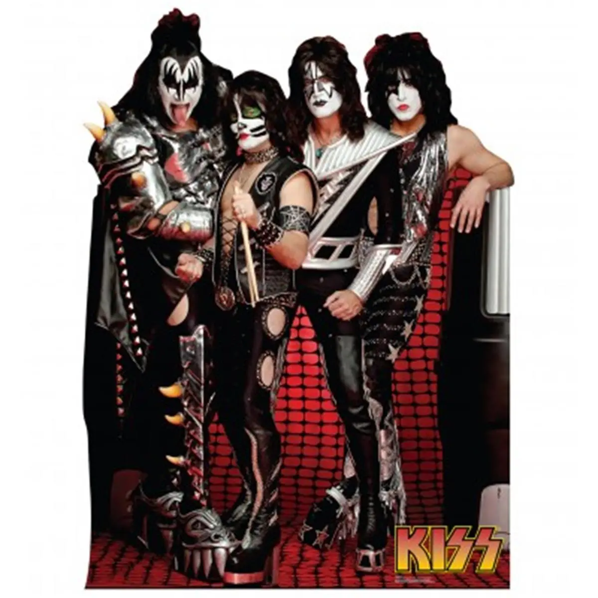 Rock Musical Kiss Group Cardboard Stand-Up Cutout, 66x49 in Home Supplies Display Decor