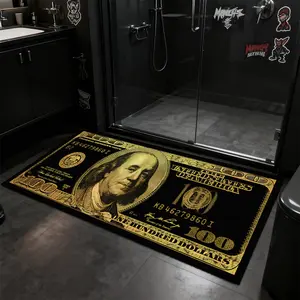 Dollar rug, 1 Count non-slip long rug, Washable runner rugs, Home Decorative Rug, Hallway Runner Rug, $100 Bill Dollar pattern design, Machine washable, soft floor mat, suitable for corridor, kitchen, bedroom, living room, multiple sizes available