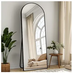 21"x64" Arched Full Length Mirror Standing Floor Mirror, Black