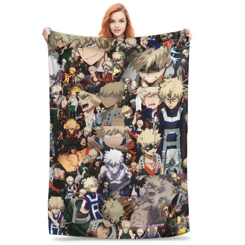 My Hero Academia Blanket Do You Truly Love Bakugou Wool Throw Blankets Summer Air Conditioning Decoration Soft Warm Bedsprea