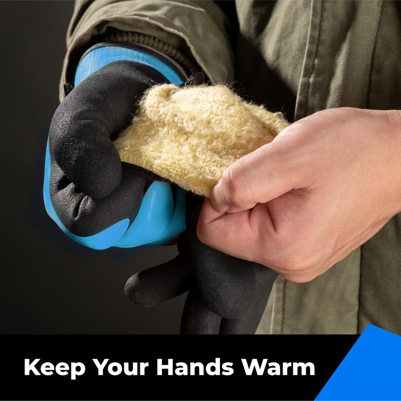 toolant Heavy Duty Winter Gloves, Latex Fully Soaked, 100% Waterproof Gloves, Thermal Insulated Winter Dipped Gloves springtok