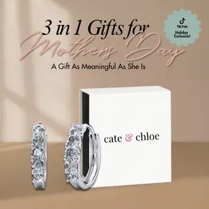 Bethany 18k White Gold Plated 15mm Hoop Crystal Earrings with Simulated Diamond Crystals