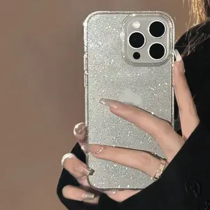 Glitter Phone Case, 1 Count Glitter Sparkly Shiny Bling Cute Cover, Anti-scratch Soft TPU Thin Slim Shockproof Protective Phone Case for Women Girls, Casing