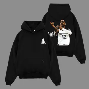Vintage Ja Morant Basketball Graphic Hoodie, Retro Ja #12 Point Guard Shooter Cotton Pullover, Oversized Washed Streetwear Hoodie, Y2K Hoops Star Fan Gift for Men Women and Classic Basketball Collectors