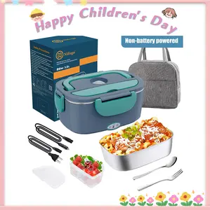 Nifoga 100W Electric Lunch Box, 1.8L Food Heater for Adults, Portable Camp Cookware with Tableware & Lunch Bag, Compact Design for Home & OfChildren's Day Giftsfice, Non-Battery Powered