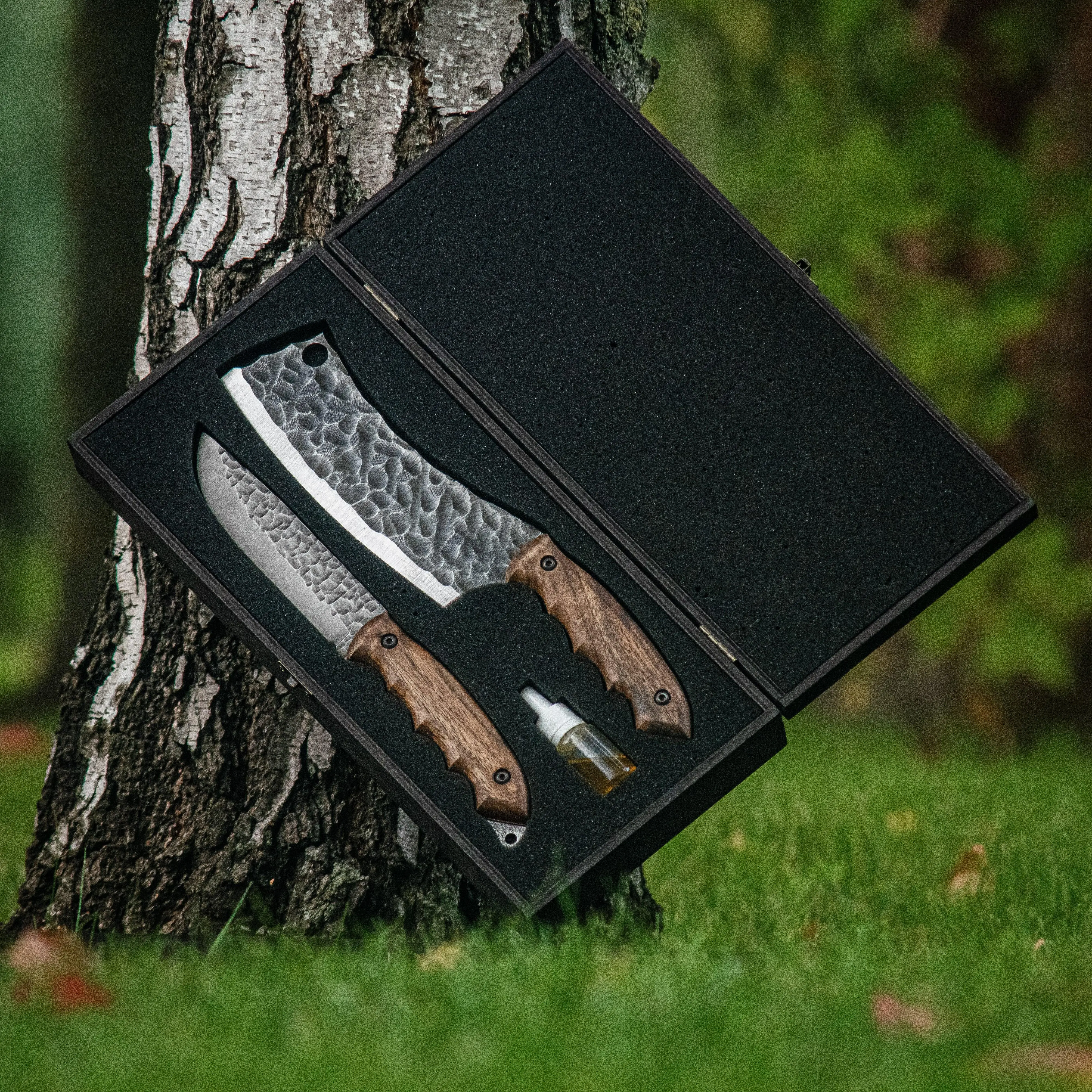 Gift Box 05 Handmade Kitchen Knife Set in Wooden Gift Box