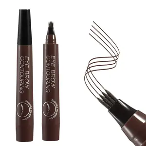 Liquid Eyebrow Pen, Pack of 2 Waterproof Microblading Eyebrow Pencil with a Micro-Fork Tip Applicator, Creates Natural Looking Brows Effortlessly Flawless Long Lasting Color