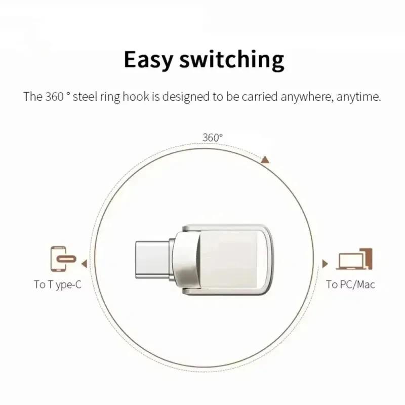USB Adapter Flash Drive 2TB 3.2 Type C PenDrive Memory Stick 2TB Pen Drive Flash Disk for PC Smartphone Storage U Disk