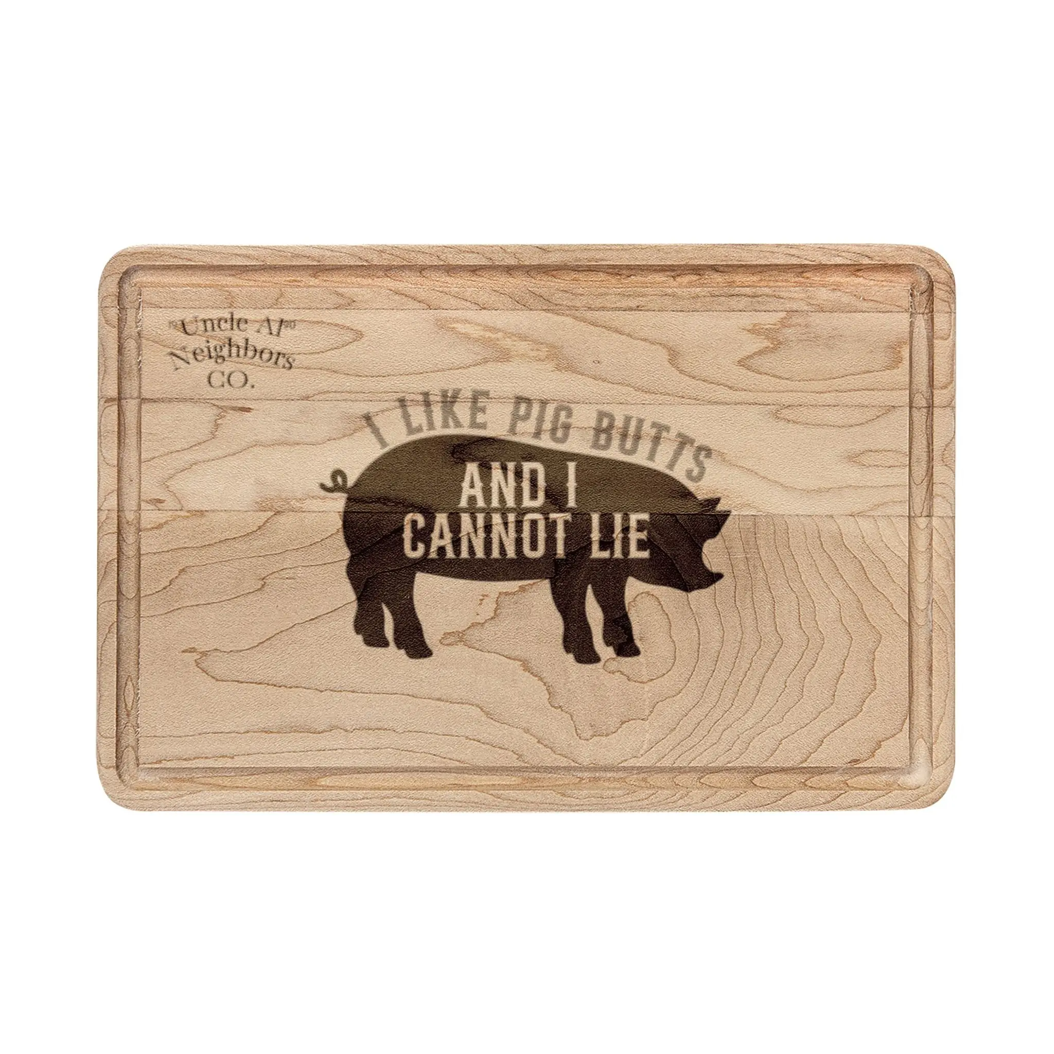 Engraved Cutting Board – "I Like Big Butts and I Cannot Lie" Pig Design