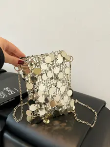 Shiny Solid Color Versatile Fashion Simple Sequin Bag, Casual Crossbody Shoulder Bag, Stylish and Trendy Accessory for Everyday Use, Casual Crossbody Bags