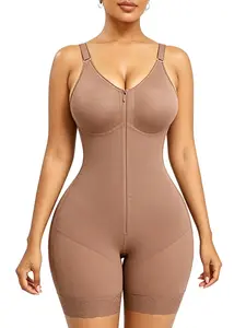 Women’s Fajas Colombianas shapewear Tummy Control Butt Lifter Shaper with Zipper Crotch detachable shoulder strap firm waist girdles for dresses workout fit design postparto  ultra stretch jumpsuit lace trim compression anti-slip strip seamless support